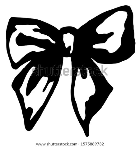 [Bow black ink - romantic style elegant ribbon hand draw]  Similes pattern light blue  with black bows 
