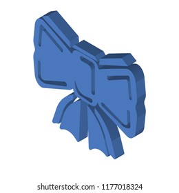 Bow black isometric left top view 3D icon