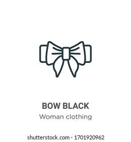 Bow black outline vector icon. Thin line black bow black icon, flat vector simple element illustration from editable woman clothing concept isolated stroke on white background