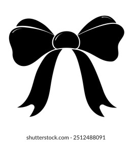 Bow. Black silhouette of a bow on a transparent background.