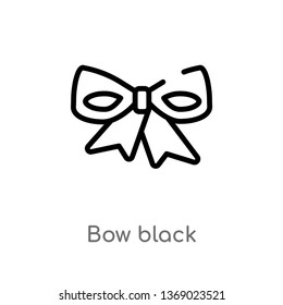 bow black vector line icon. Simple element illustration. bow black outline icon from woman clothing concept. Can be used for web and mobile