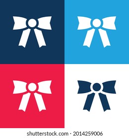 Bow blue and red four color minimal icon set