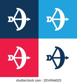 Bow blue and red four color minimal icon set