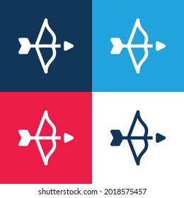 Bow blue and red four color minimal icon set