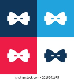 Doblar azul y rojo cuatro colores mínimo conjunto de iconos