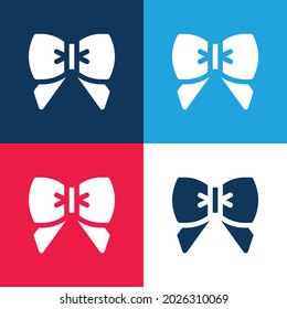 Doblar azul y rojo cuatro colores mínimo conjunto de iconos