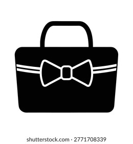 Bow case bag silhouette vector art illustration