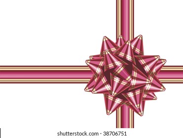 Bow celebratory red in the form of a star