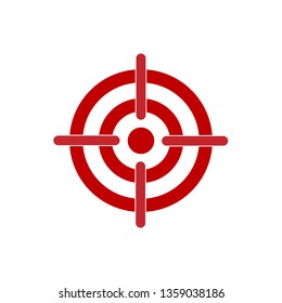 Bow, center, focus, target icon. Vector illustration, flat design.