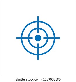 Bow, center, focus, target icon. Vector illustration, flat design.