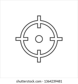 Bow, center, focus, target icon. Vector illustration, flat design.