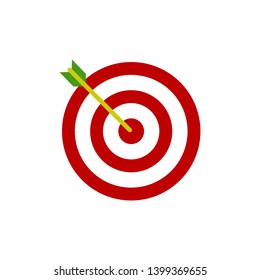 Bow, center focus target icon. Vector illustration, flat design.