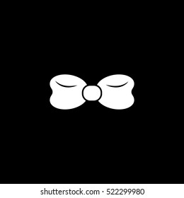 Bow Christmas New Year Flat Icon On Black Background