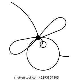 Bow with circle label tag for gift ribbon string vector silhouette icon. Black line art rope cord with knot and bow for sale present, birthday or holiday christmas package decoration.