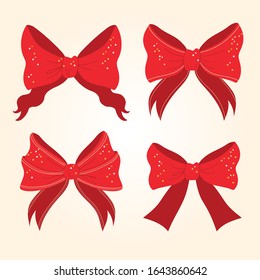 Bow collection with different items isolated