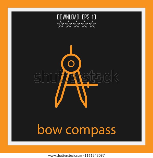 bow compass vector\
icon