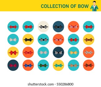 bow concept flat icons.