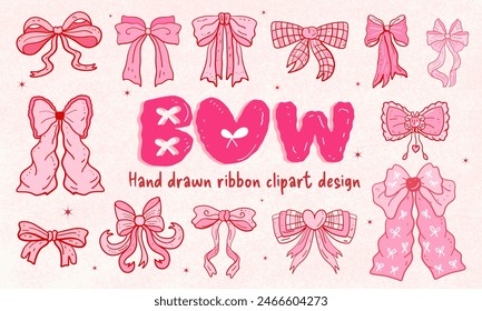 Bow coquette clipart, y2k, coquette aesthetic, bows clipart, crafts Bows Coquette, pink ribbon, Pink Coquette Ribbon Clipart Gift bow clipart Decoration valentine gift, cute drawing bow