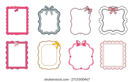 Bogen Coquette Rahmen Clipart Set