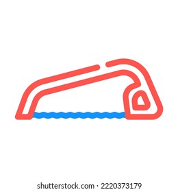 bow cut saw color icon vector. bow cut saw sign. isolated symbol illustration