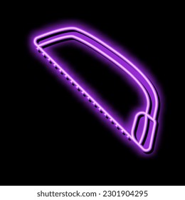 vector de señal de luz de neón de corte de arco. señal de la sierra de corte de arco. ilustración de símbolo aislado