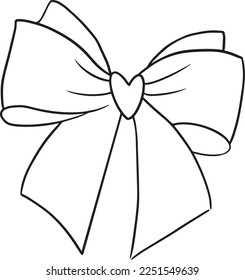 bow decor decoration black line holidays March 8 February 14 Valentine's Day