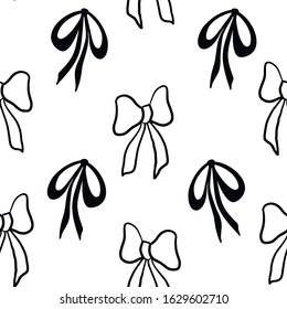 Bow decor design seamless pattern