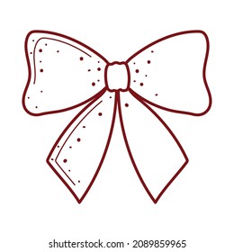 bow decoration icon linear style