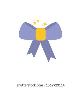 bow decoration party flat icon design vector illustration