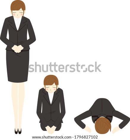 Bow deeply to apologize.vector illustration