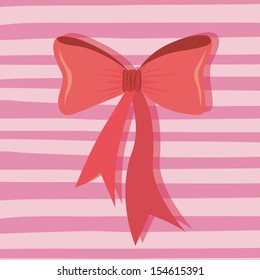bow design  over pink background. vector illustration