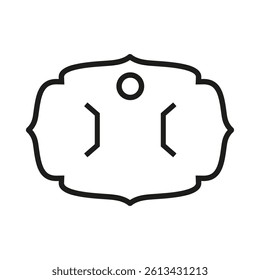 Bow display card icon vector. Hair bow card illustration sign. Hair clip card symbol or logo.