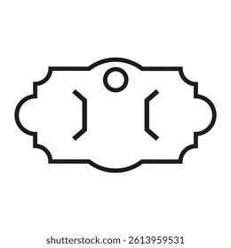 Bow display card icon vector. Hair bow card illustration sign. Hair clip card symbol or logo.