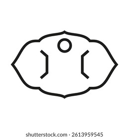 Bow display card icon vector. Hair bow card illustration sign. Hair clip card symbol or logo.