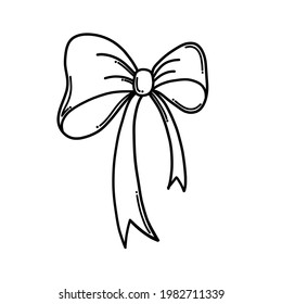 Bow Doodle vector icon. Drawing sketch illustration hand drawn cartoon line.