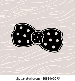 Bow with dots icon. Girl bow symbol. Birth Stats icon for Birth Announcement design. Baby Stats element. Vector illustration for decorating albums, metrics, posters and invitation cards for baby. svg