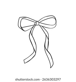 Bow drawn in doodle style. Simple vector illustration