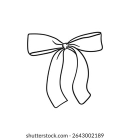 Bow drawn in doodle style. Simple vector illustration