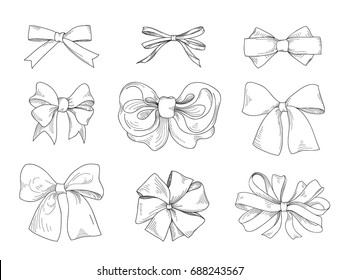 Bow Drawn Fashion Accessory Sign Gentle Stock Vector (Royalty Free ...