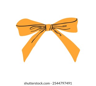 The bow is drawn in a flat style. Gift, holiday, ribbon. Vector illustration in flat style.