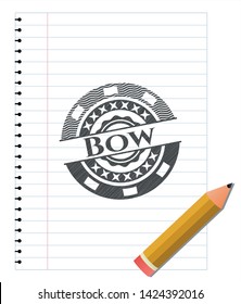 Bow drawn with pencil strokes. Vector Illustration. Detailed.