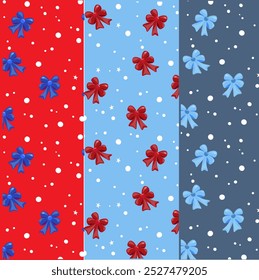 bow festive pattern, blue, blue, red bow, pattern for decoration