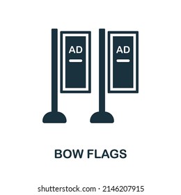 Bow Flags flat icon. Colored element sign from outdoor advertising collection. Flat Bow Flags icon sign for web design, infographics and more.