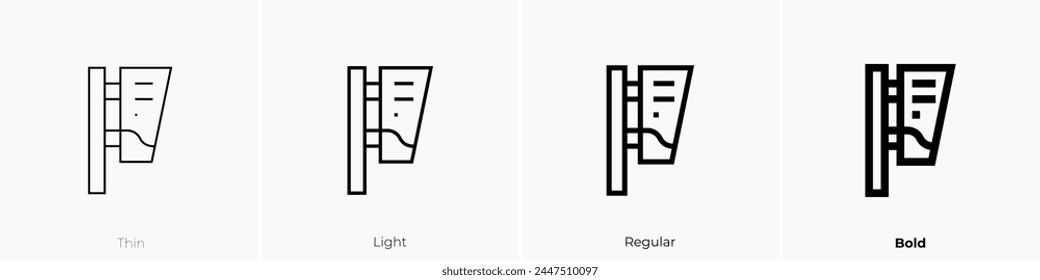 bow flags icon. Thin, Light Regular And Bold style design isolated on white background