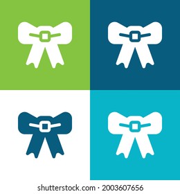 Bow Flat four color minimal icon set