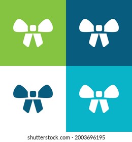 Bow Flat four color minimal icon set