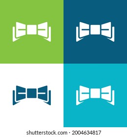 Bow Flat four color minimal icon set