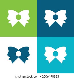 Bow Flat four color minimal icon set