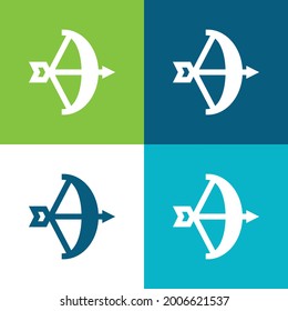 Bow Flat four color minimal icon set