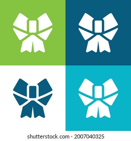 Bow Flat four color minimal icon set